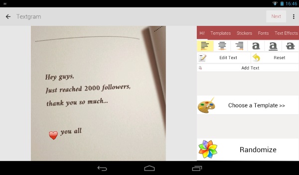 Gerador de Frases para Android Textgram